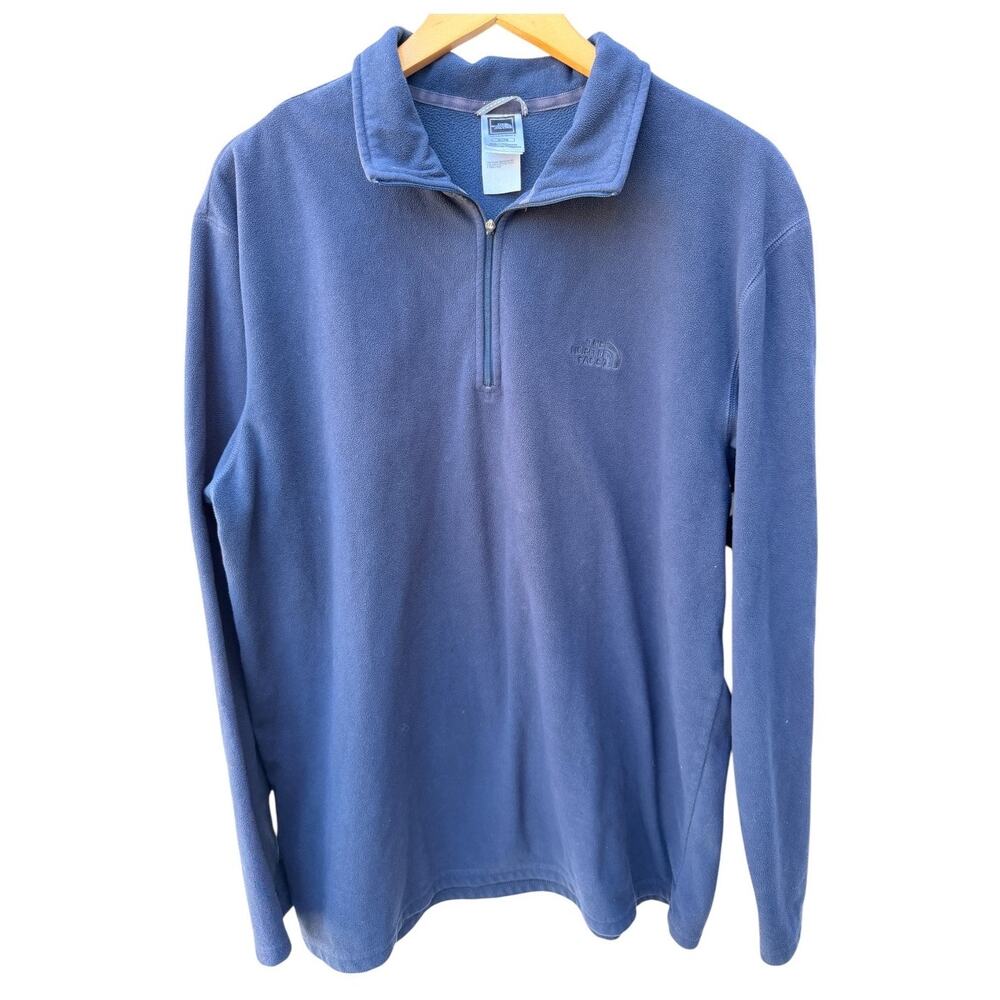 The North Face Quarter Zip Fleece Mens XL Blue Pullover